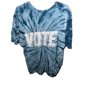 Nordstrom Blue Tie Dye Graphic T-Shirt “VOTE” Size M New With Tags